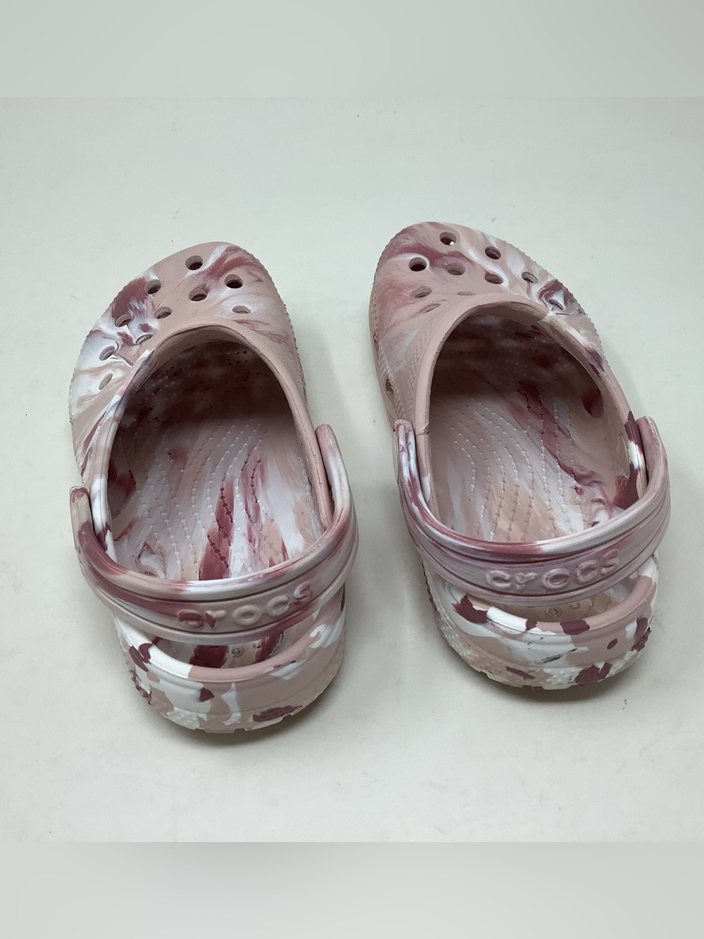 Crocs Kids Pink and White Classic Marbled Clogs - Picture 3 of 6